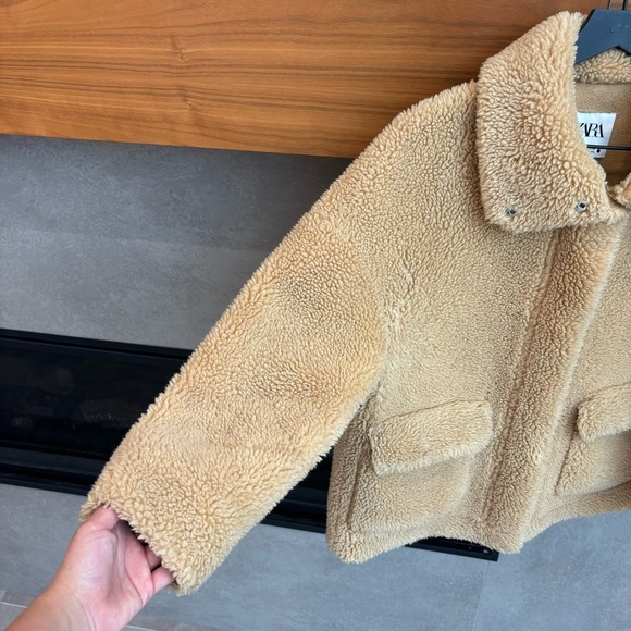 Zara Faux Fur/shearling/Fleece Jacket, Size S - Picture 5 of 12